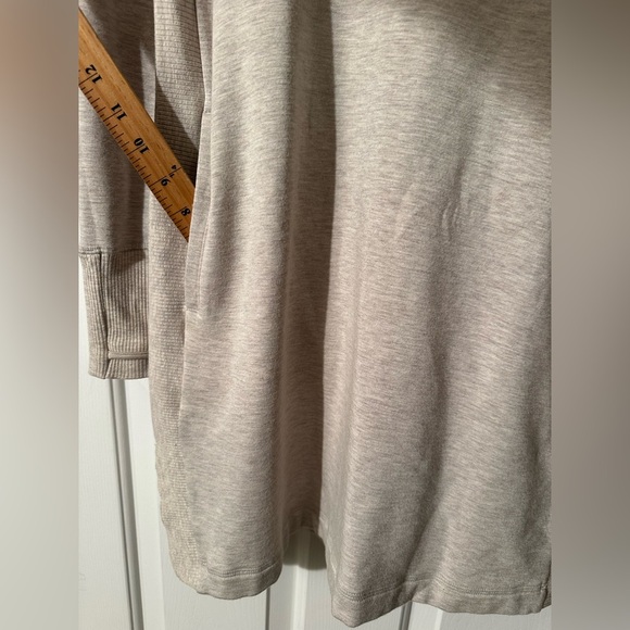 ATHLETA Md Pimlico Sweatshirt Hoodie Dress Tunic Oatmeal Stretch Thumbholes NICE - Picture 7 of 15
